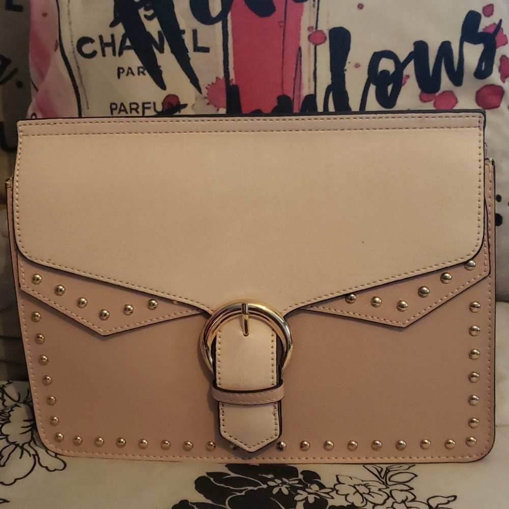 Stylish gold studded buckle Purse